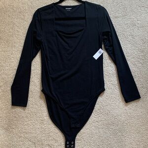 Old Navy Classic square neck Black Bodysuit